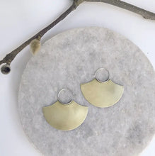Load image into Gallery viewer, Brass Gingko with Silver Hoop