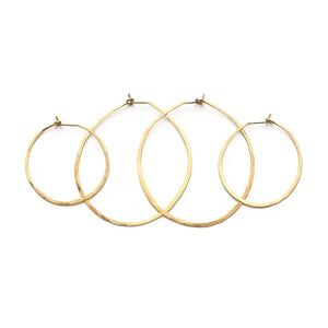 Hand Formed Hoops Brass 2.5"