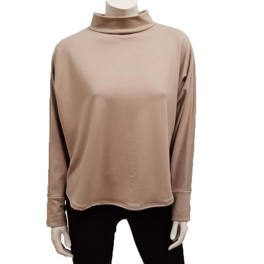 Bamboo French Terry Mock Neck Top