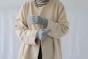 Nishiguchi Kutsushita, Merino, Made in Japan, Ethically Produced, Gloves, Light Grey