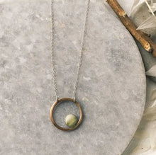 Load image into Gallery viewer, Serpentine Bronze Circle Necklace