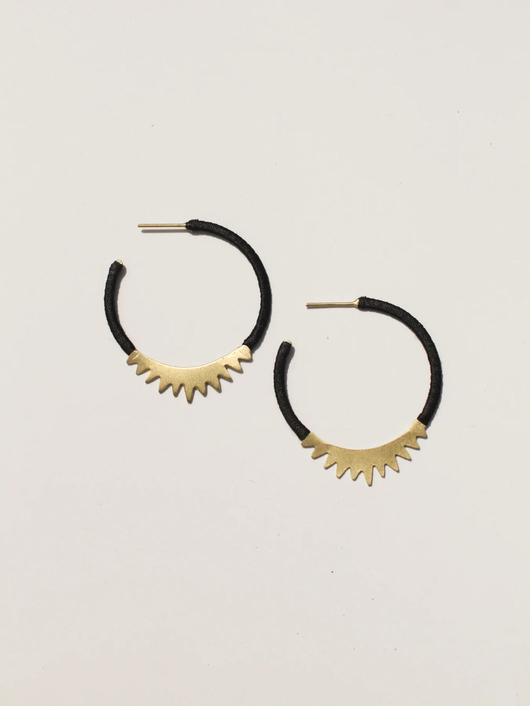 Spiked Brass Hoop Earrings