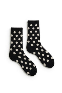 Wool Cashmere Crew Women's Socks - Classic Dot