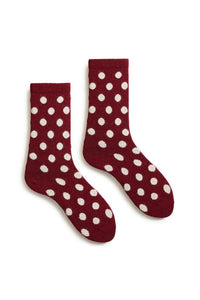Wool Cashmere Crew Women's Socks - Classic Dot