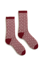 Load image into Gallery viewer, Wool Cashmere Crew Women&#39;s Socks - Medallion