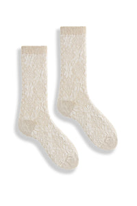 Wool Cashmere Snowflake Crew Socks