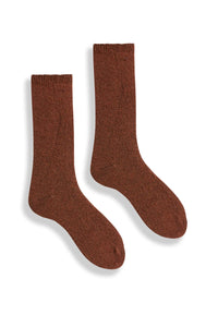 Wool Cashmere Woman's Solid Crew Socks