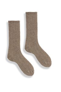 Wool Cashmere Woman's Solid Crew Socks