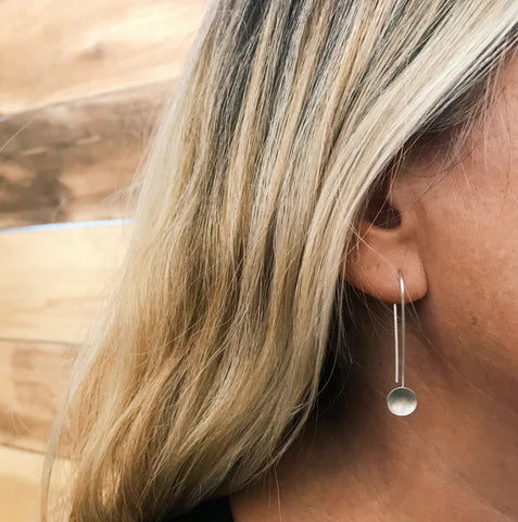 Tiny Silver Bowl Drop Earrings