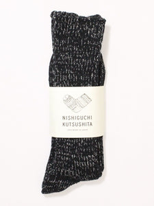 Nishiguchi Kutsushita, Hemp, Cotton, Made in Japan, Ethically Produced, Socks, Cozy, Black