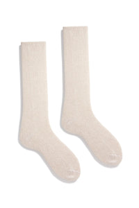 Wool Cashmere Woman's Solid Crew Socks