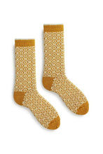 Load image into Gallery viewer, Wool Cashmere Crew Women&#39;s Socks - Medallion