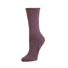 Load image into Gallery viewer, Rose Solid Roll Top Crew Sock